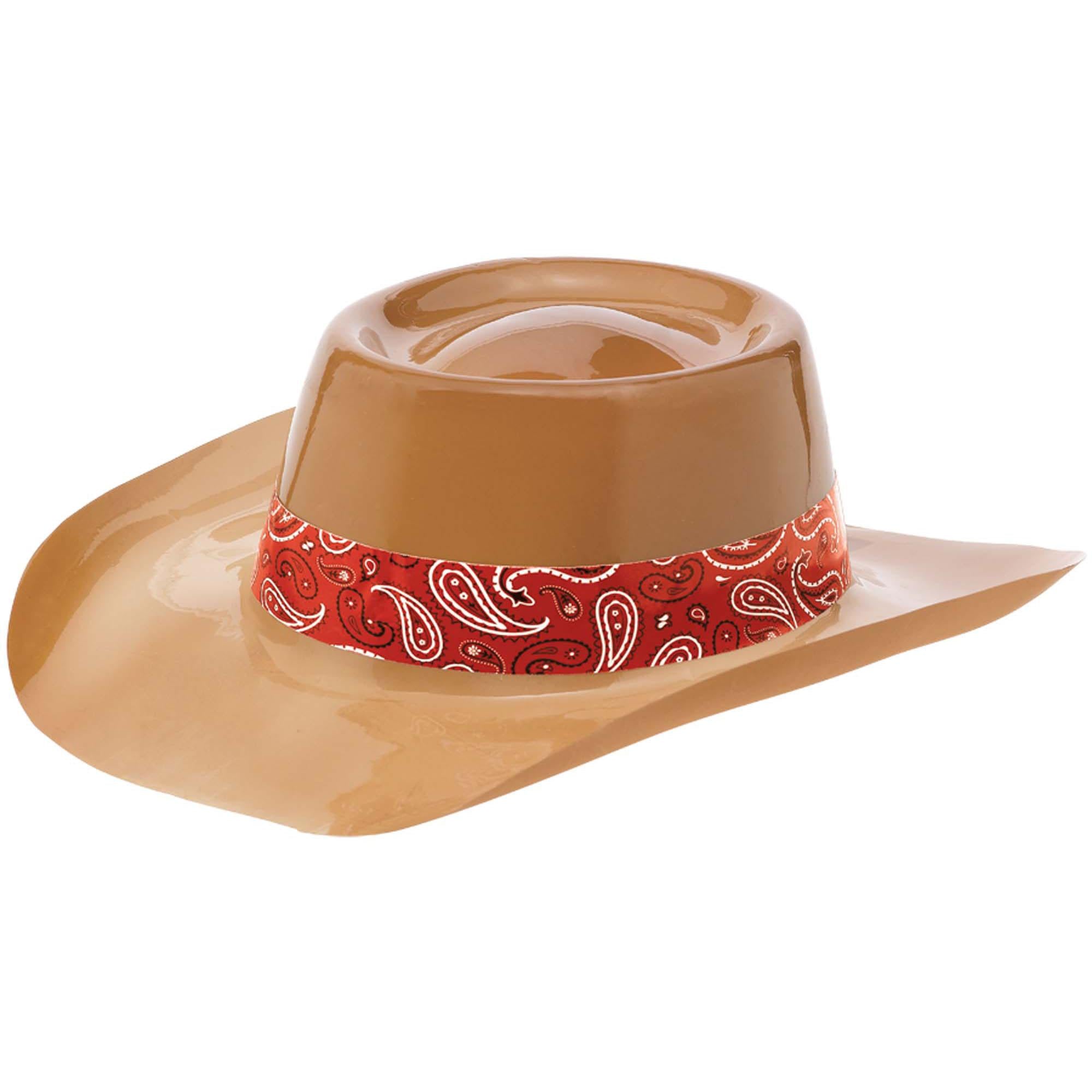 Western Plastic Cowboy Hat With Band Costumes & Apparel - Party Centre