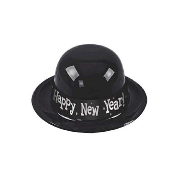 Happy New Year Derby Hat- Black Costumes & Apparel - Party Centre