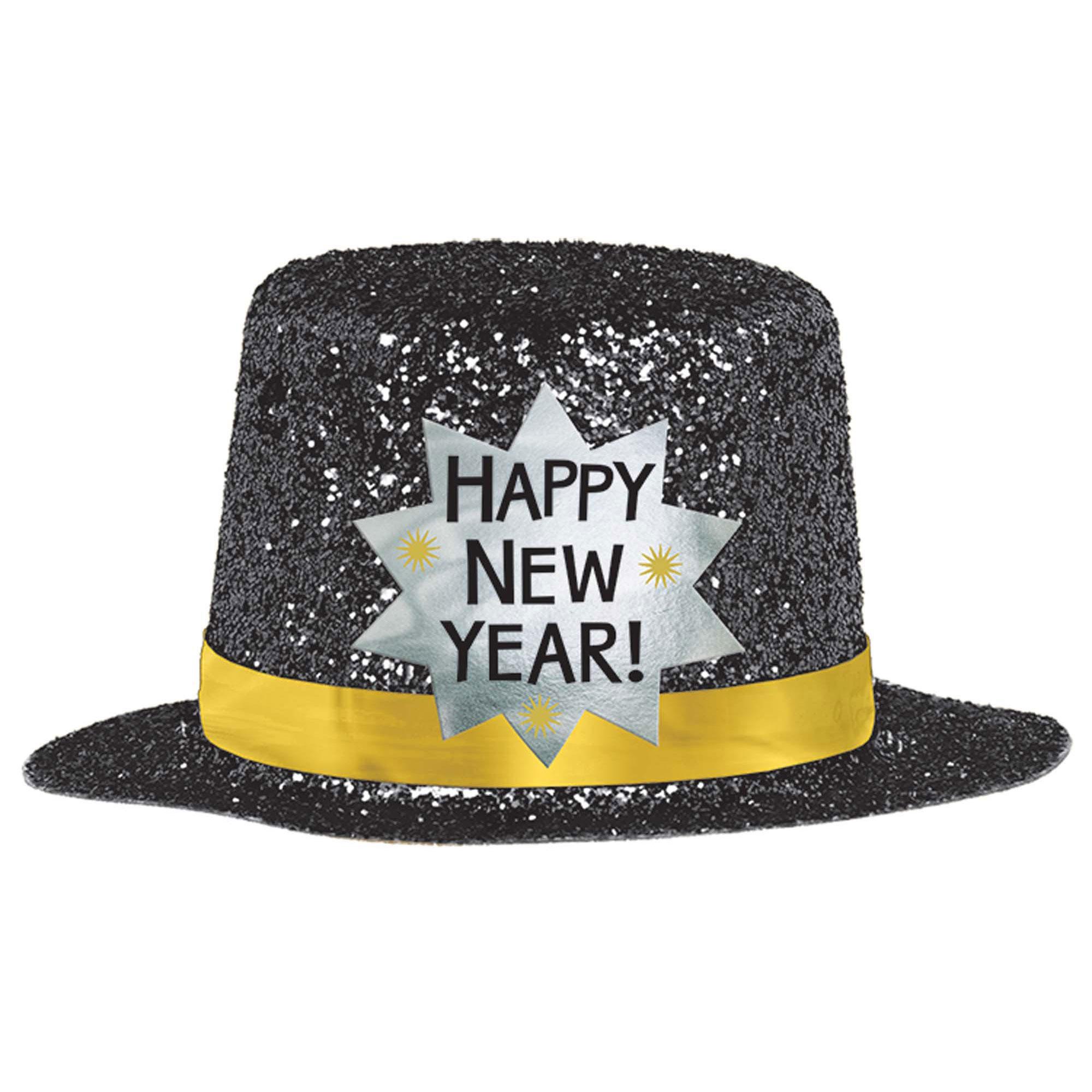 Black Mini Top Glitter Hat Costumes & Apparel - Party Centre