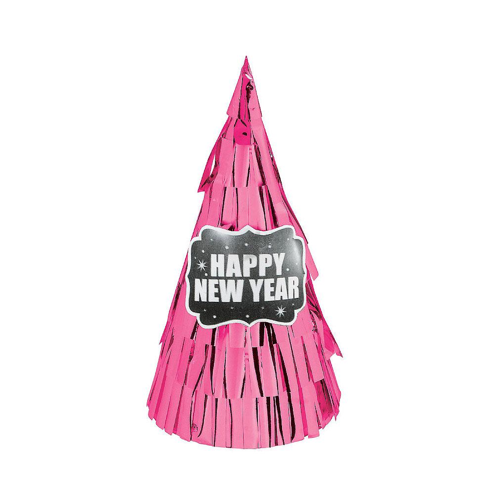 New Year Cone Hat - Pink 9in Party Accessories - Party Centre