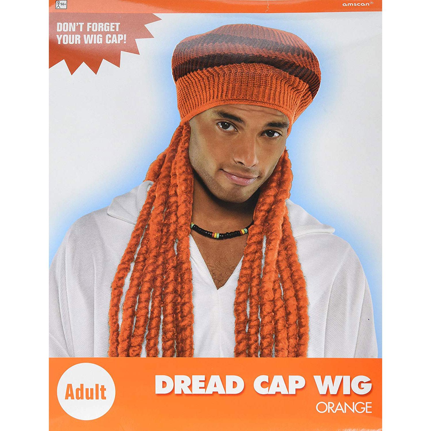 Wig Dread Cap Orange Costumes & Apparel - Party Centre