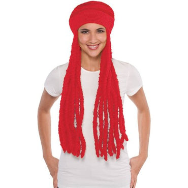 Wig Dread Cap Red Costumes & Apparel - Party Centre