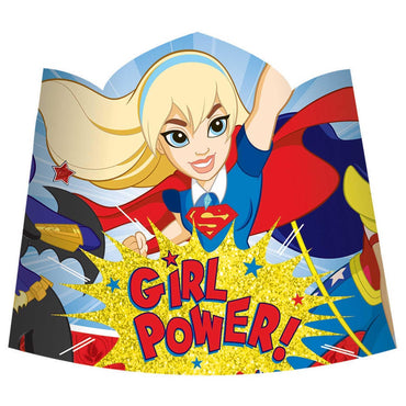 DC Superhero Girls Paper Tiara 8pcs Costumes & Apparel - Party Centre