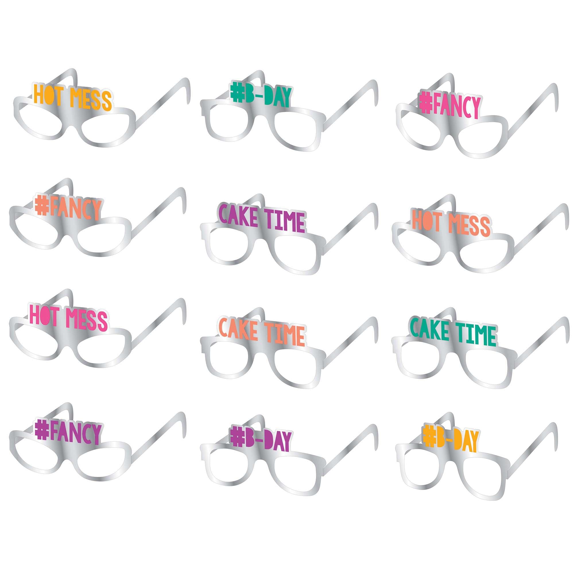 Young and Fab Photo Booth Paper Glasses 12pcs Party Accessories - Party Centre