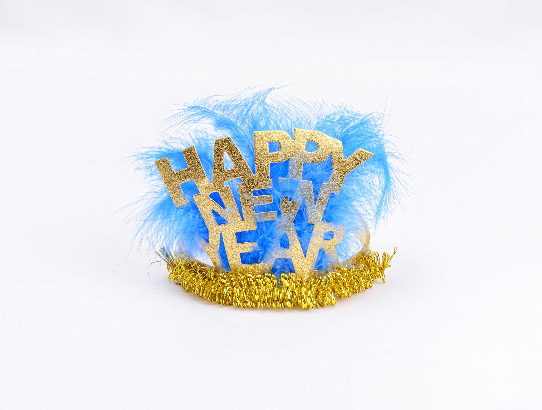 Happy New Year Midnight Glitter Feather Tiara