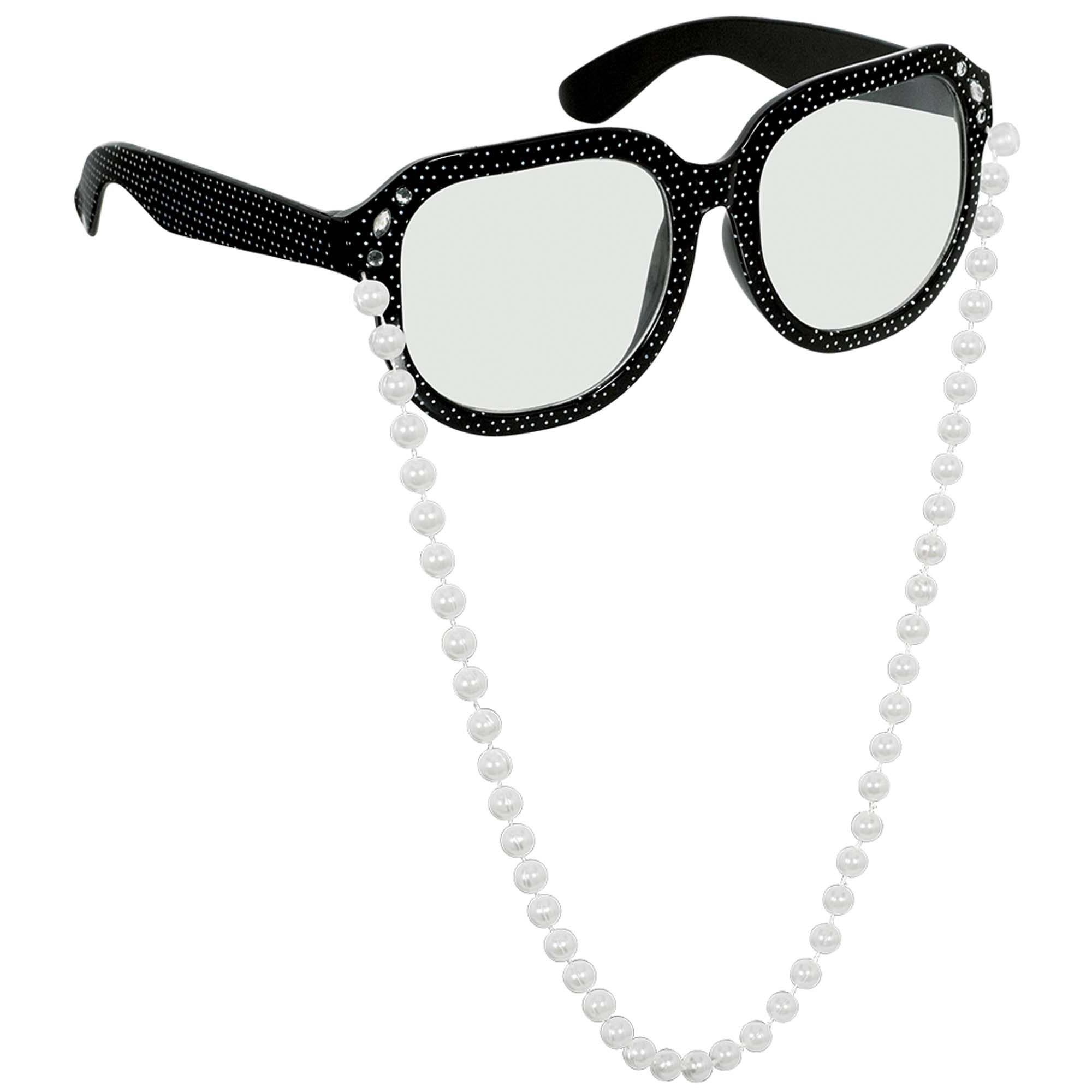 100th Day Of School Child Grandma Glasses With Pearls Costumes & Apparel - Party Centre