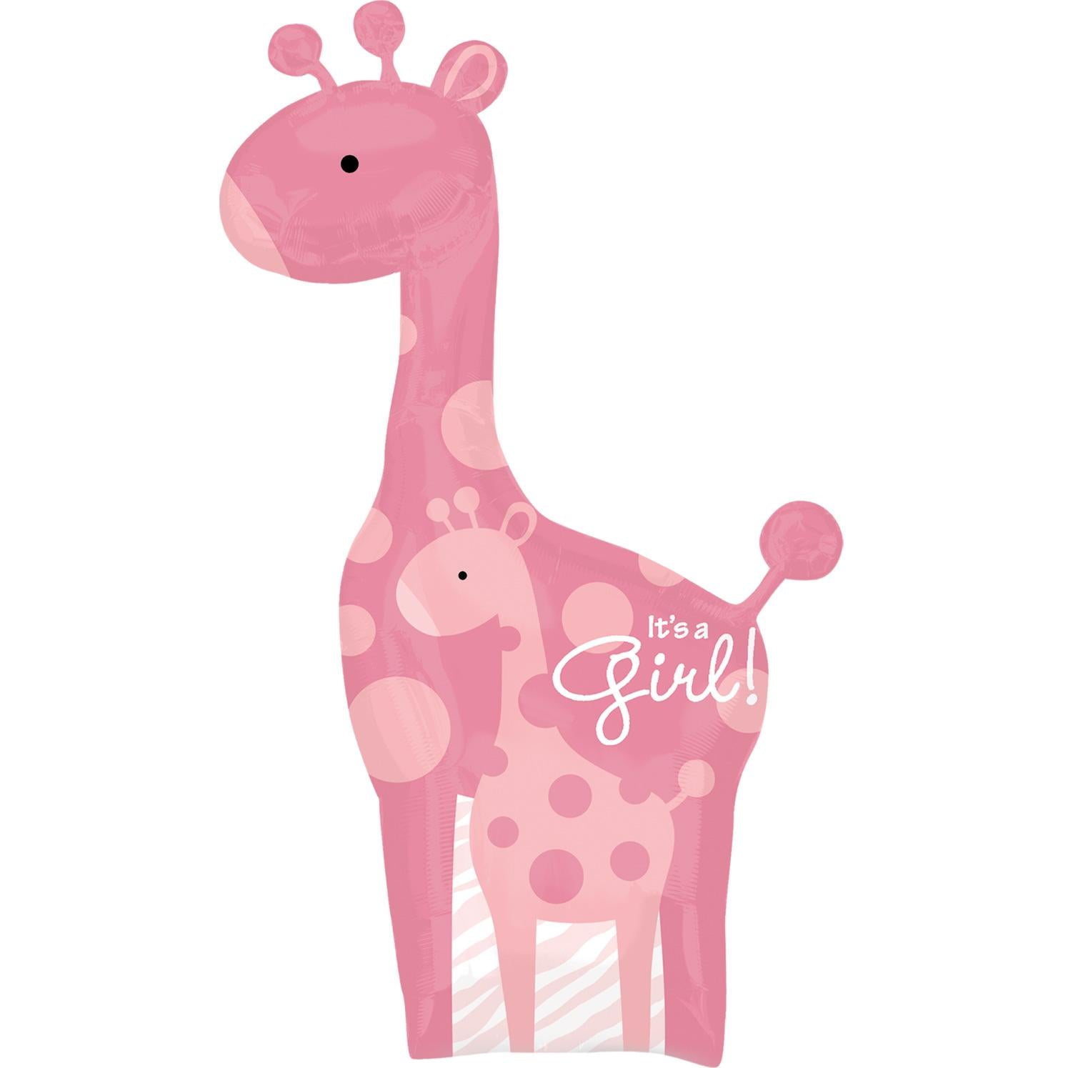 Safari Baby Girl Giraffe Foil Balloon 25 x 42in Balloons & Streamers - Party Centre