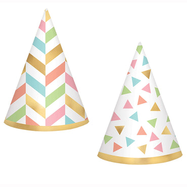 Confetti Fun Foil Mini Hats 10cm, 12pcs Party Accessories - Party Centre