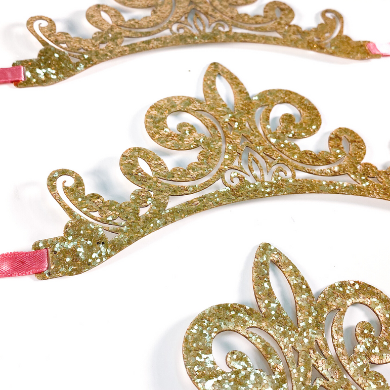 Disney Princess Once Upon A Time Glitter Paper Tiaras 8pcs