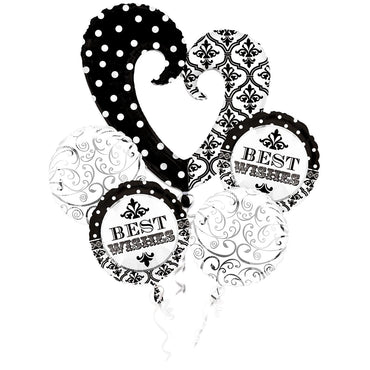 Best Wishes Balloon Bouquet 5pcs Balloons & Streamers - Party Centre