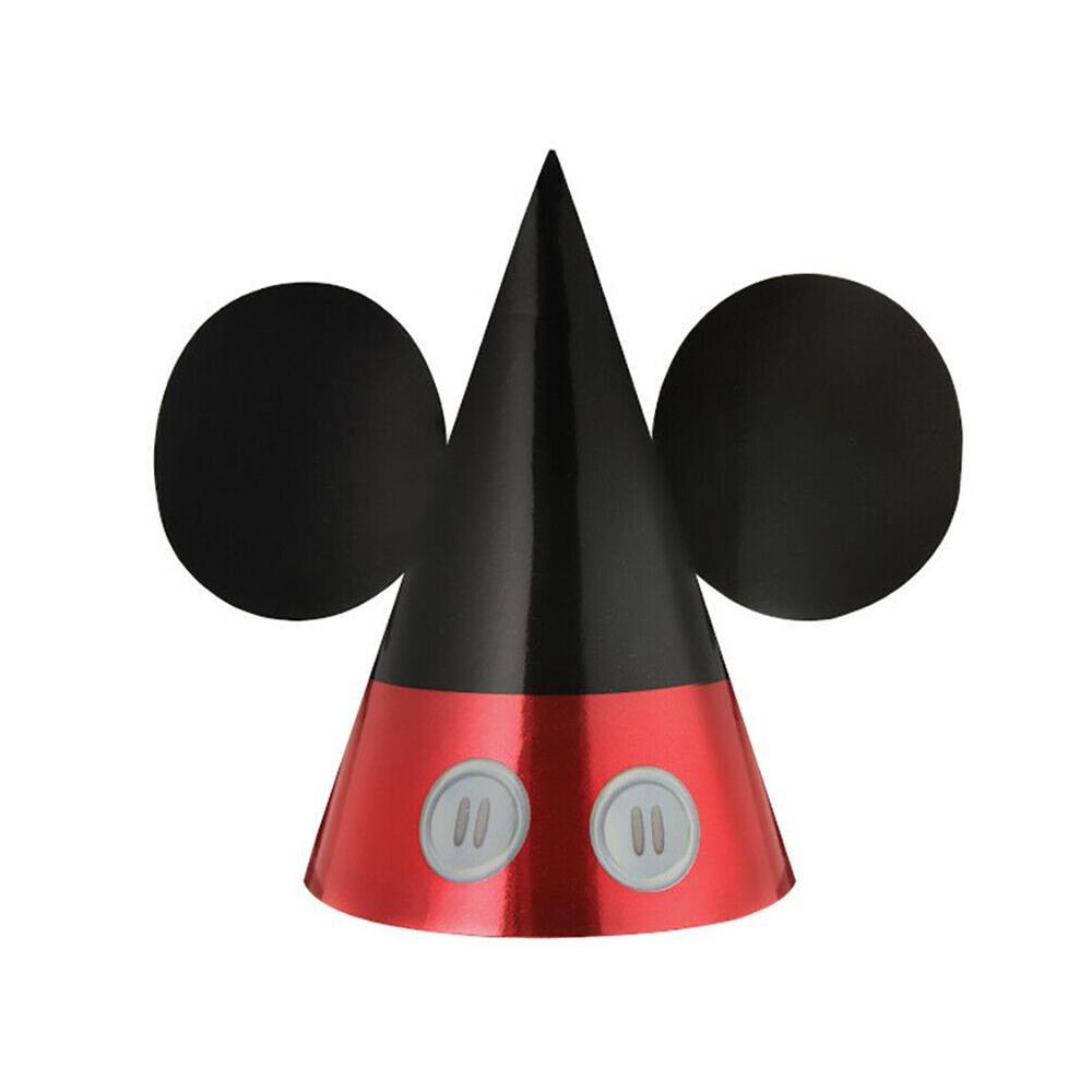 Mickey Mouse Forever Paper Cone Hats Foil 8pcs Party Accessories - Party Centre