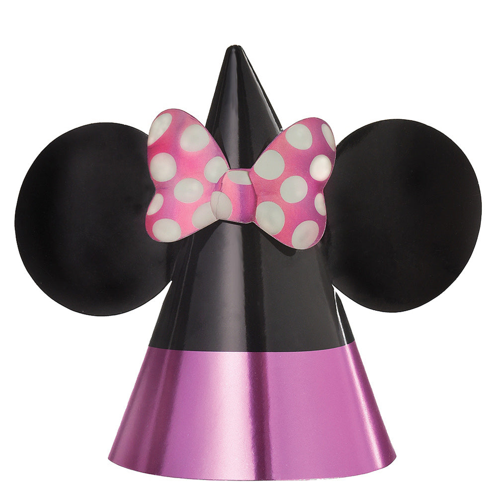 Disney Minnie Mouse Forever Cone Hats Paper 8pcs Party Favors - Party Centre
