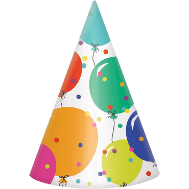Party Balloons Cone Hats Paper 8pcs
