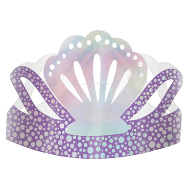 Shimmering Mermaid Foil Paper Crowns, 8pcs