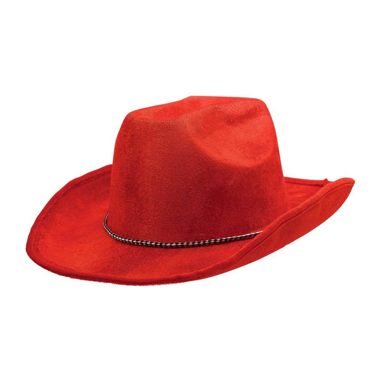 Red Cowboy Hat 5 x 13in Costumes & Apparel - Party Centre