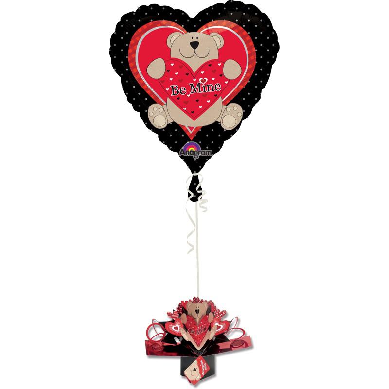Pop-Up Be Mine Bear Foil Balloon 18in Balloons & Streamers - Party Centre