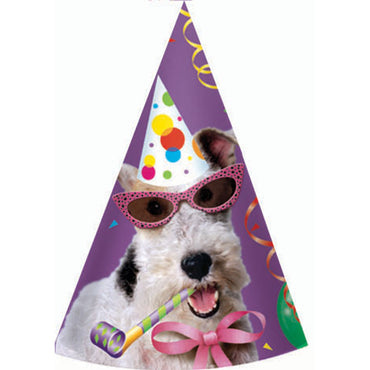 Bow Wow Birthday Hats 8pcs Party Accessories - Party Centre