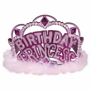 Princess Pink Electroplated Tiara 3.5 x 4.5in Costumes & Apparel - Party Centre