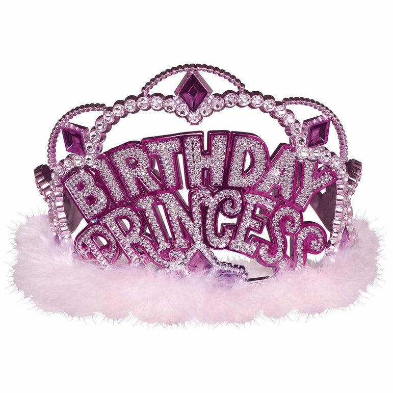 Princess Pink Electroplated Tiara 3.5 x 4.5in Costumes & Apparel - Party Centre