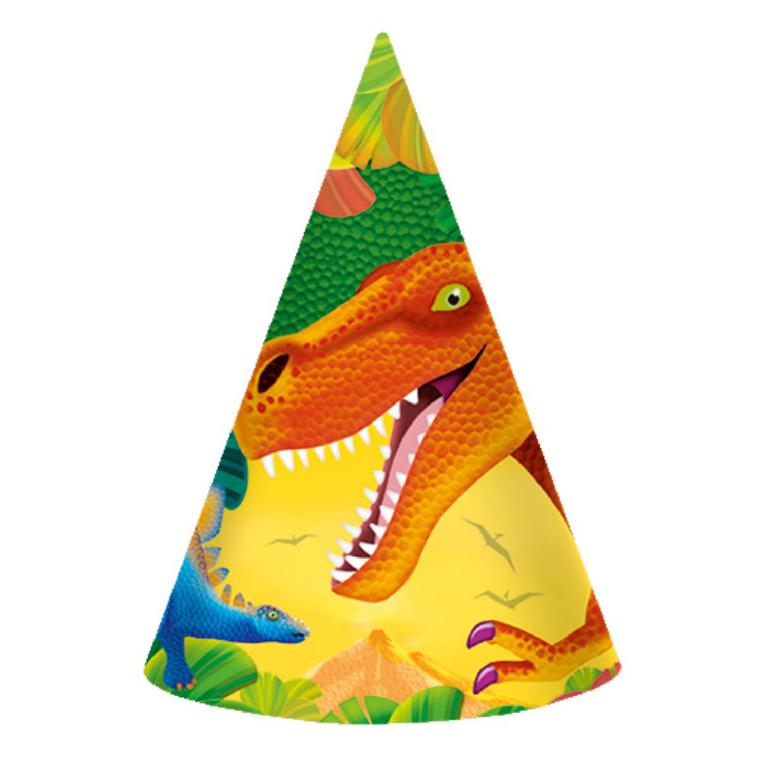 Prehistoric Party Hats 7in, 8pcs Party Accessories - Party Centre