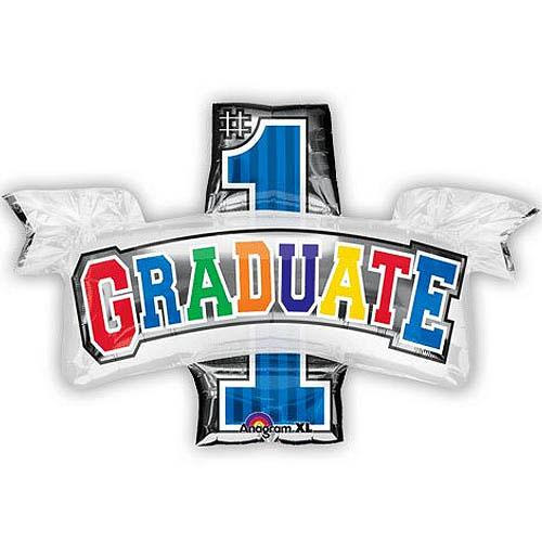 Number 1 Graduate Foil Balloon Balloons & Streamers - Party Centre