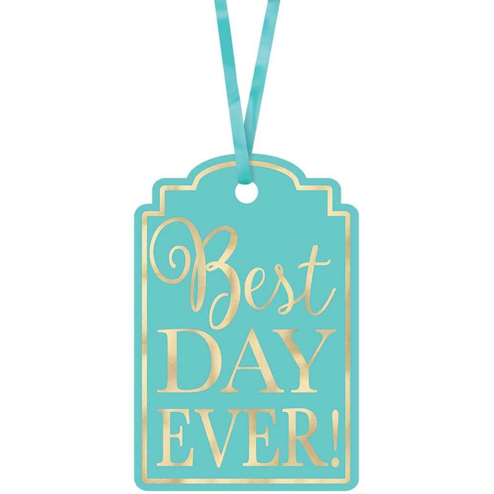 Robins Egg Blue Best Day Ever Tags 25pcs Party Favors - Party Centre