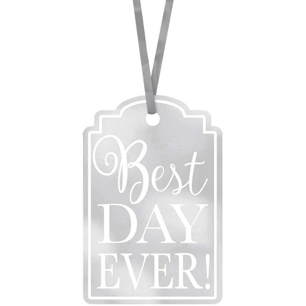 Silver Best Day Ever Tags 25pcs Party Favors - Party Centre