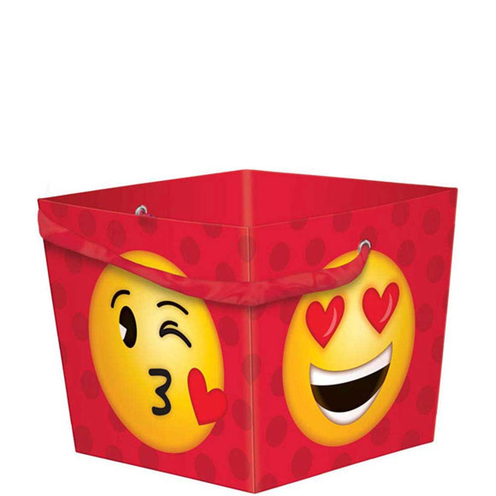 Valentine Emoji Small Square Paper Bucket Favours - Party Centre