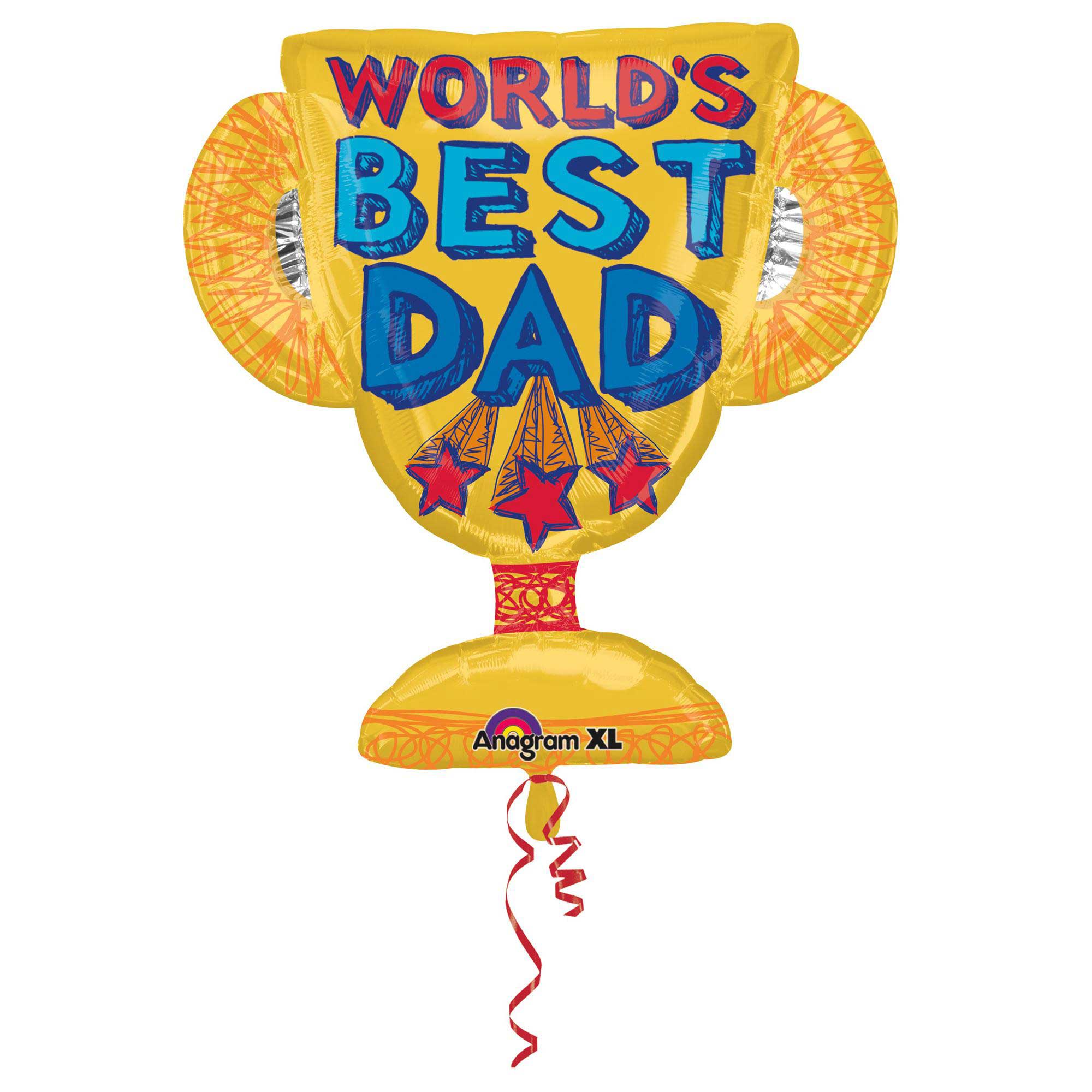 Best Dad Trophy Supershape Balloon 27in Balloons & Streamers - Party Centre