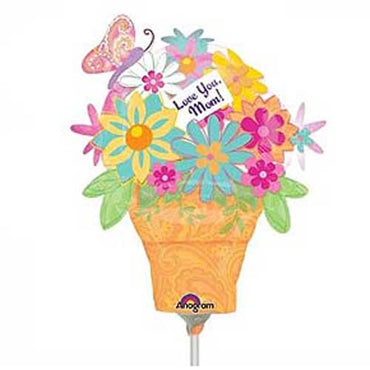 Mom Flower Pot Mini Shape Foil Balloon Balloons & Streamers - Party Centre