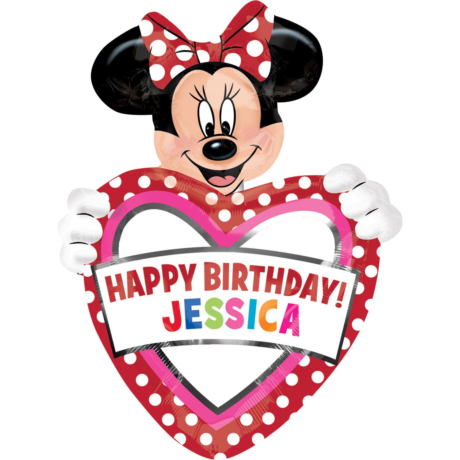 Minnie Personalized Foil Balloon 33in Balloons & Streamers - Party Centre