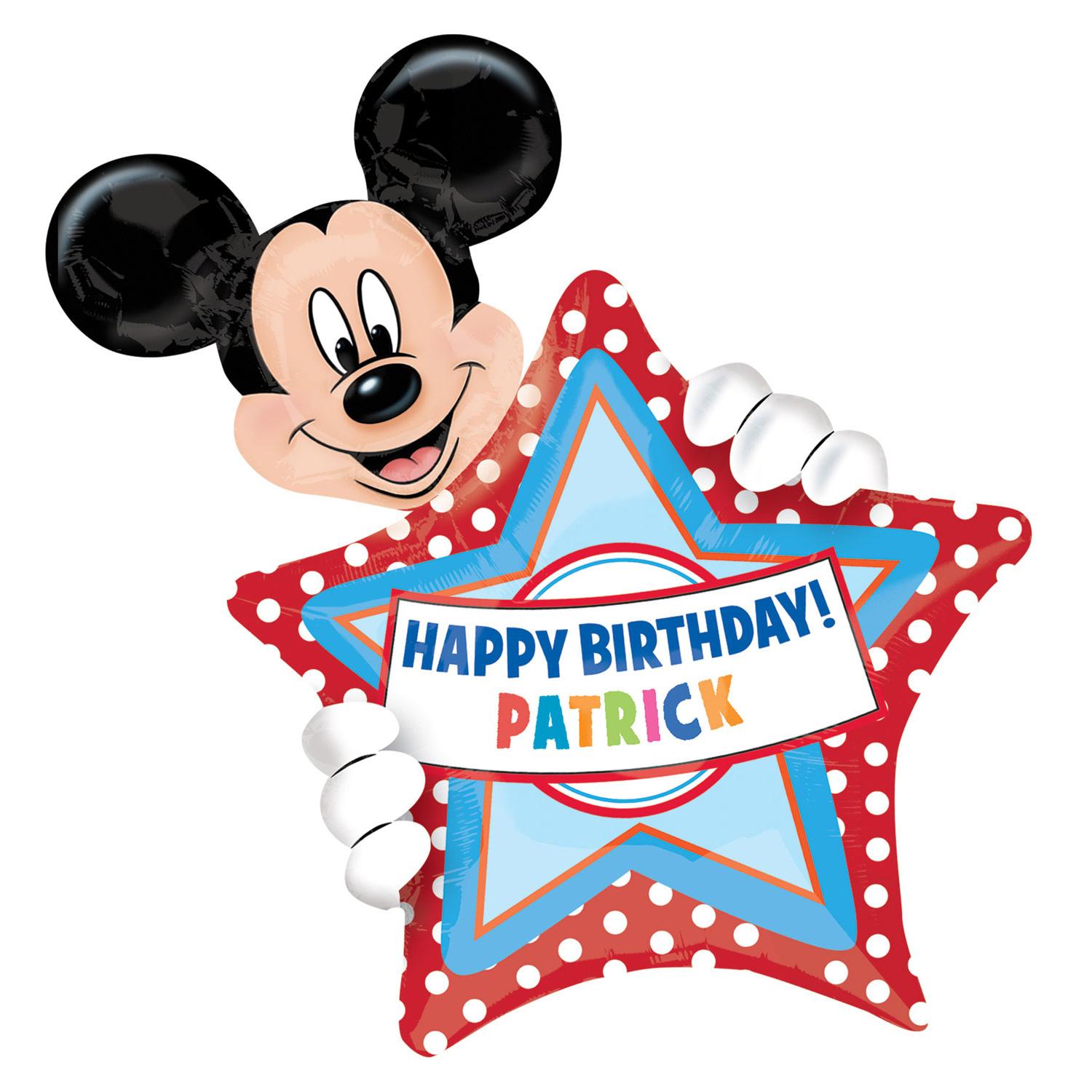 Mickey's Birthday Personalized Balloon 30in Balloons & Streamers - Party Centre