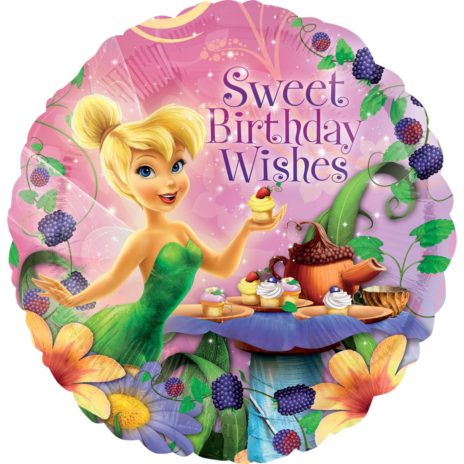 Tinker Bell Happy Birthday Wishes Foil Balloon 18in Balloons & Streamers - Party Centre