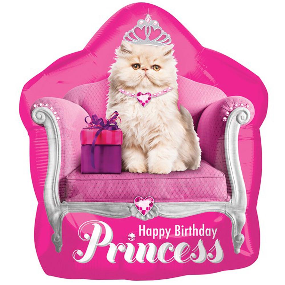 Kitten Princess Birthday Supershape Balloon 22in Balloons & Streamers - Party Centre