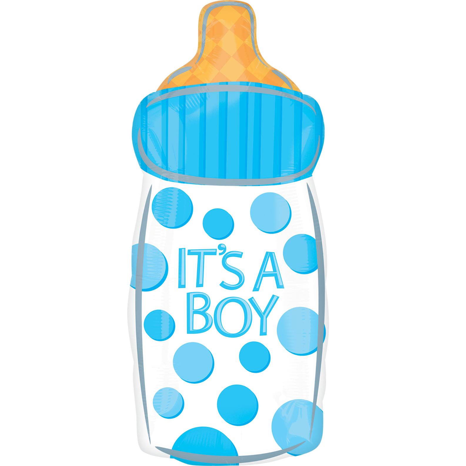 It's A Boy Baby Bottle Junior Shape Foil Balloon Balloons & Streamers - Party Centre