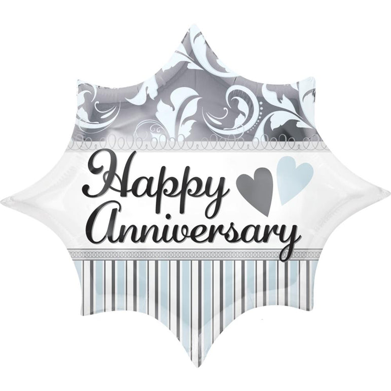 Elegant Happy Anniversary Burst Junior Shape Balloon Balloons & Streamers - Party Centre