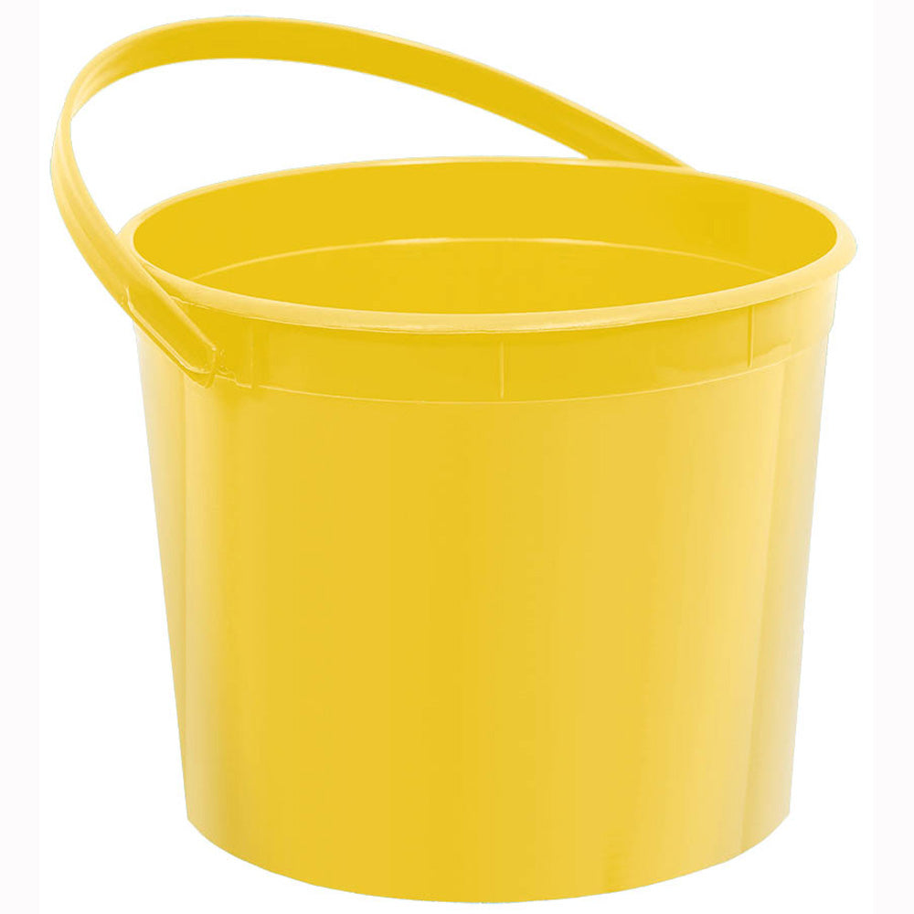 Sunshine Yellow Plastic Bucket Favours - Party Centre