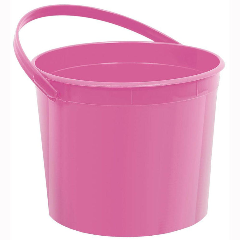 Bright Pink Plastic Bucket Favours - Party Centre