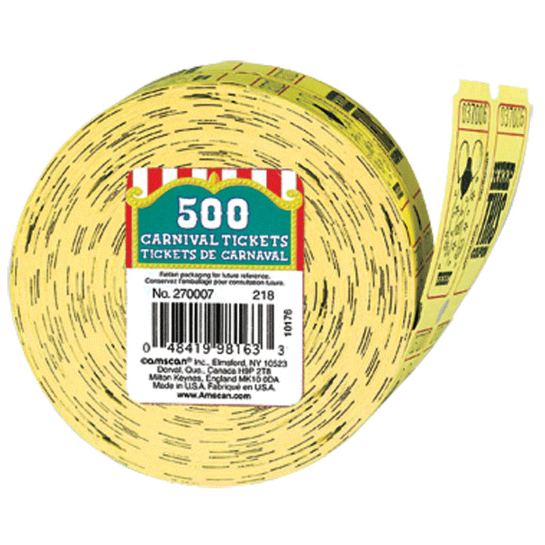 Yellow Ticket Roll  500pcs