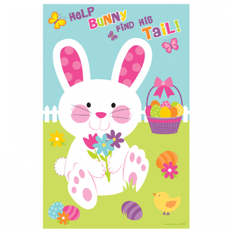 Easter Bunny Pin The Tail Board Game
