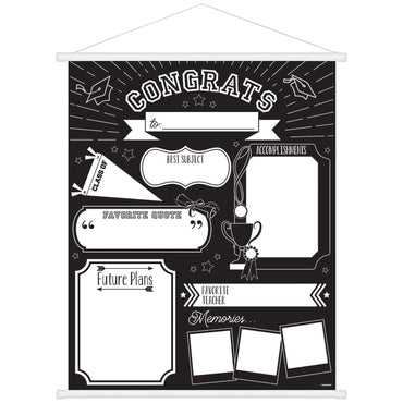 Grad Chalkboard Milestone Sign Decorations - Party Centre