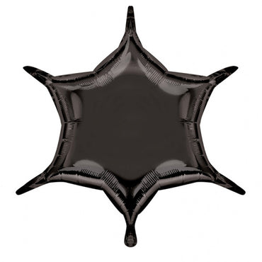 Black 6-Point Star Balloon 22in Balloons & Streamers - Party Centre