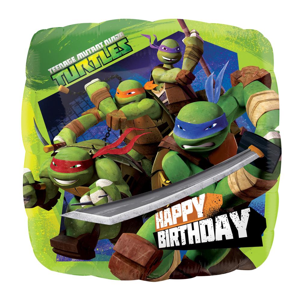 Ninja Turtles Happy Birthday Foil Balloons 18in Balloons & Streamers - Party Centre