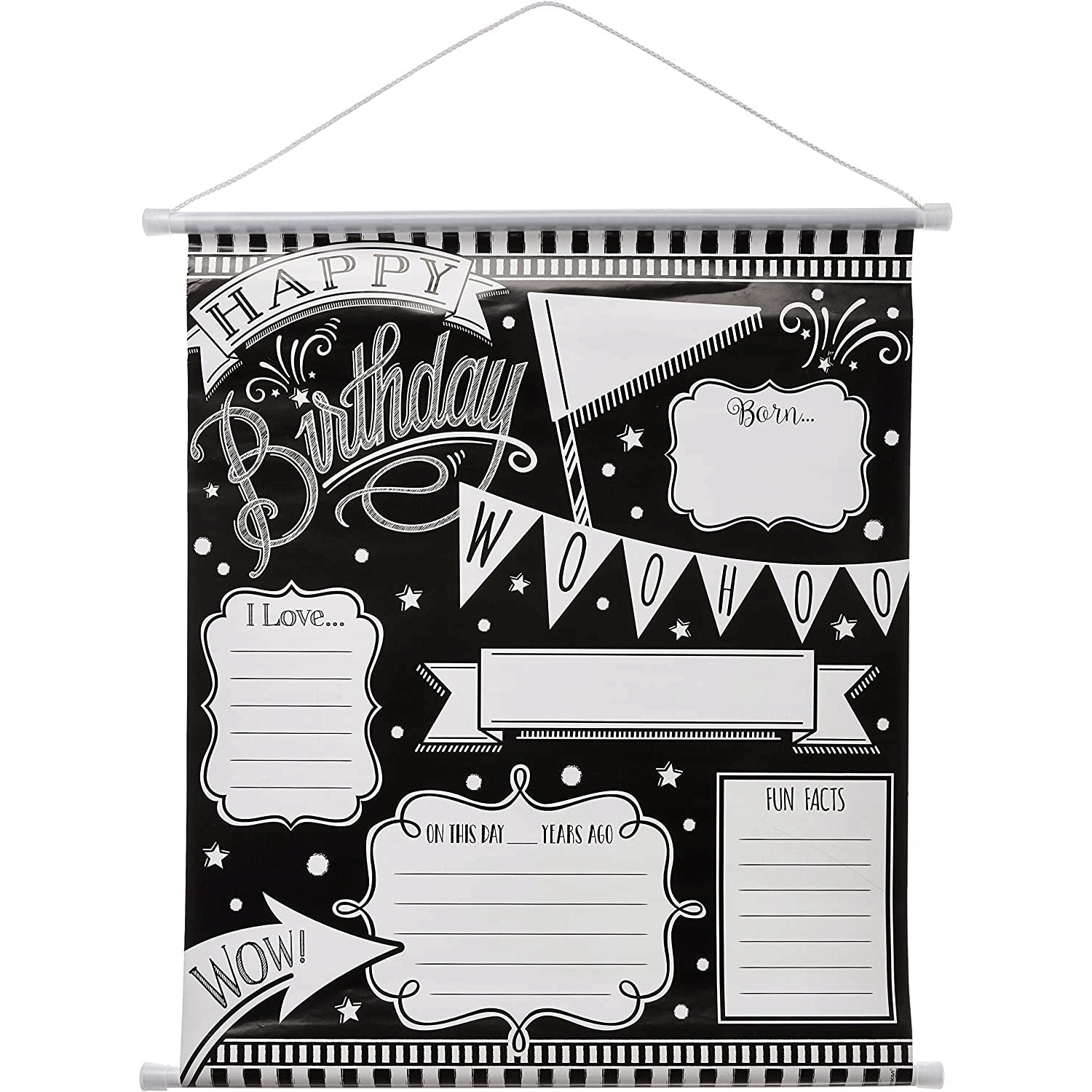 Chalkboard Birthday Milestone Sign Paper