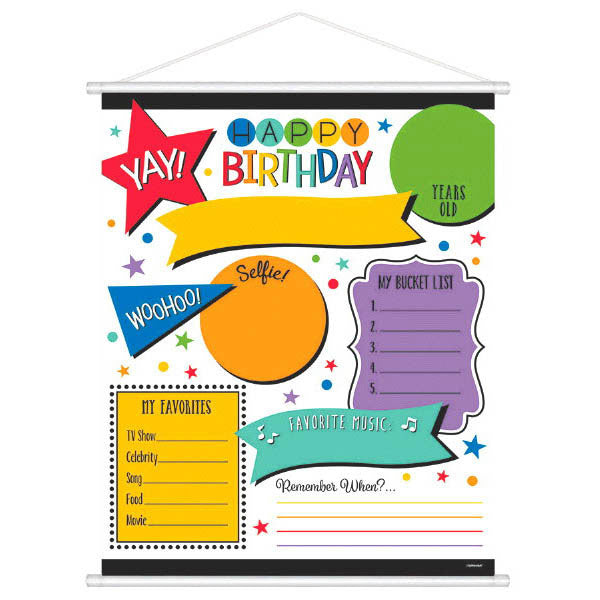 Rainbow Birthday Milestone Scroll Sheet Favours - Party Centre