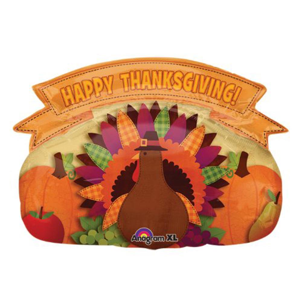 Thanksgiving Banner Supershape Balloon Balloons & Streamers - Party Centre