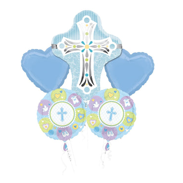 Blue Cross Balloon Bouquet Balloons & Streamers - Party Centre