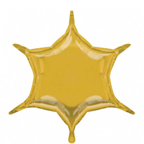 Gold 6-Point Star Balloon 22in Balloons & Streamers - Party Centre
