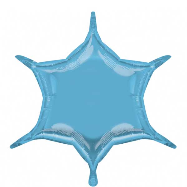Pastel Blue 6-Point Star Balloon 22in Balloons & Streamers - Party Centre