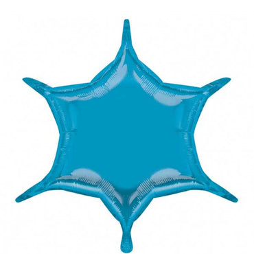 Blue 6-Point Star Balloon 22in Balloons & Streamers - Party Centre